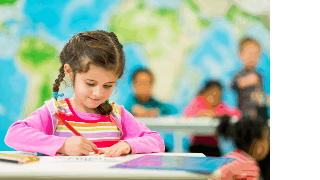 girl in kindergarten